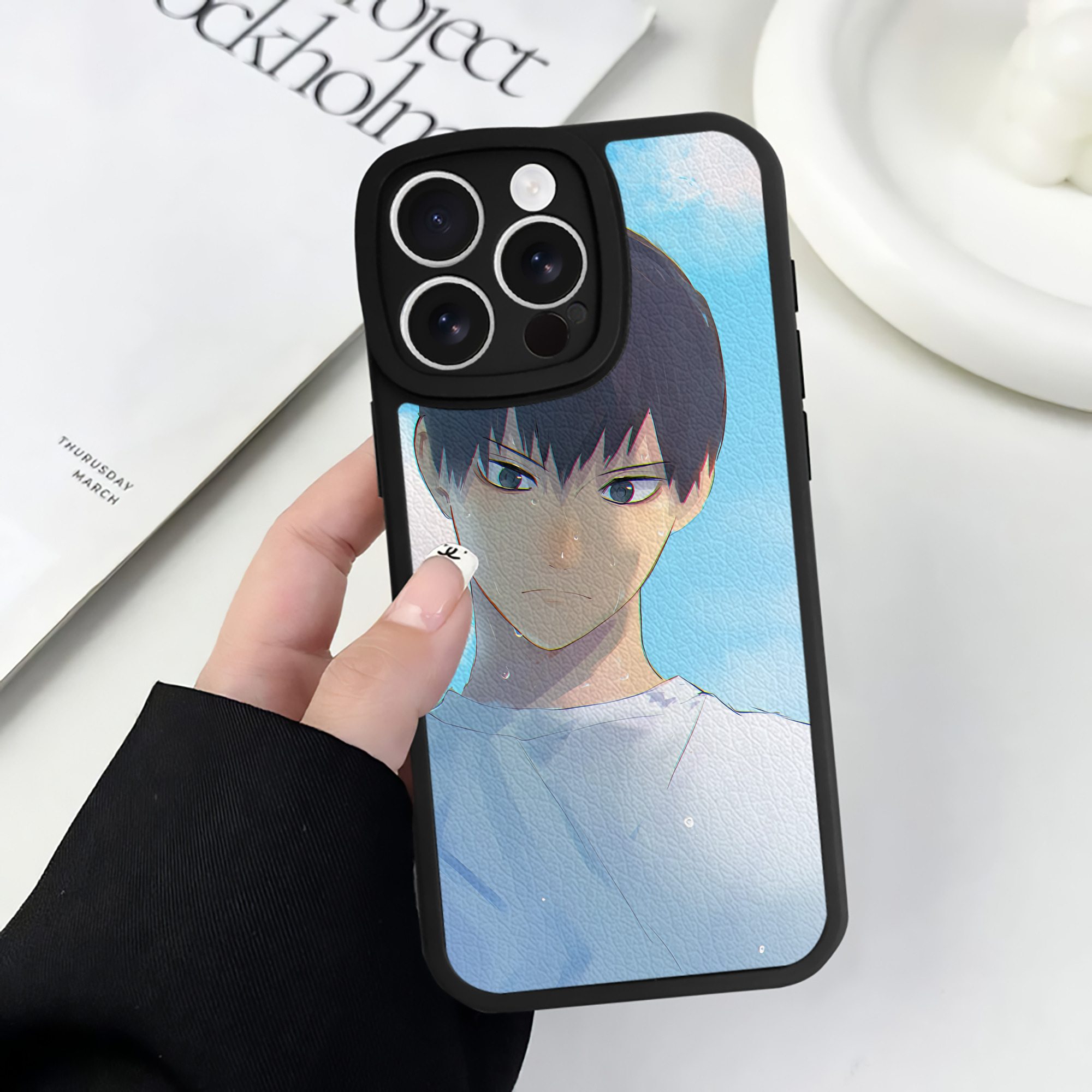 （画像用） ハイキュー!! Haikyu!! 【iPhone 16シリーズ対応】シリコンスマホケース（レザー調） 材質：シリコン